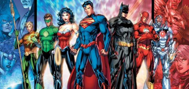 The founding members of the Justice League after New 52